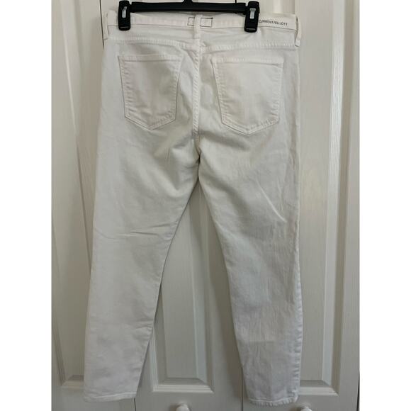 Current Elliott Womens Size 31 The Stiletto White With Embroidery Detail Jeans - Picture 2 of 16